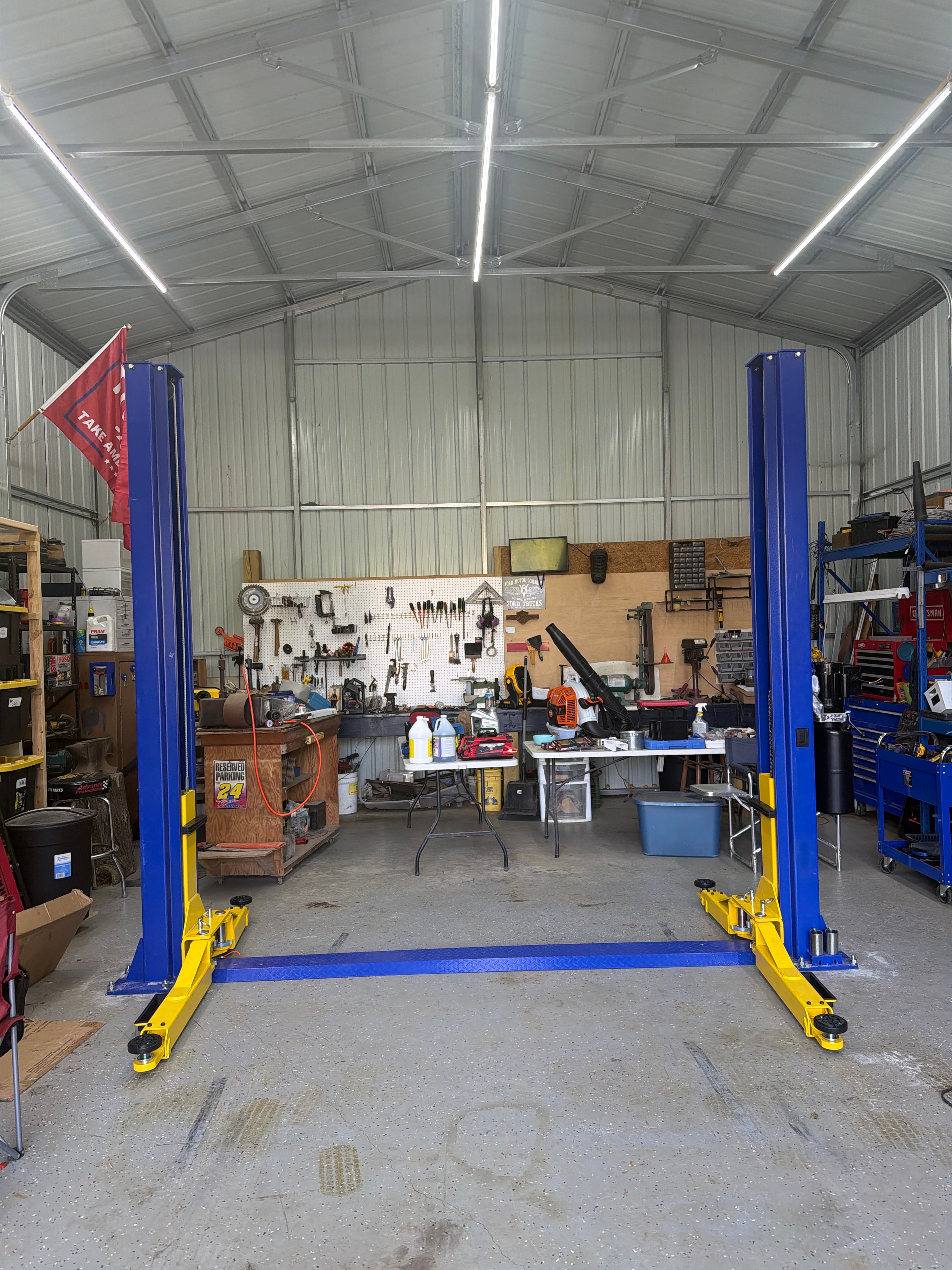 APlusLift BP-series two-post lift installed in a shop